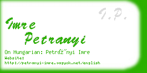 imre petranyi business card